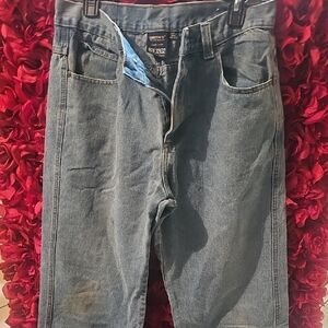 SMITH'S Classic Relaxed Indigo Work Jeans Size 32 X 32 - Some Wear Stains Front